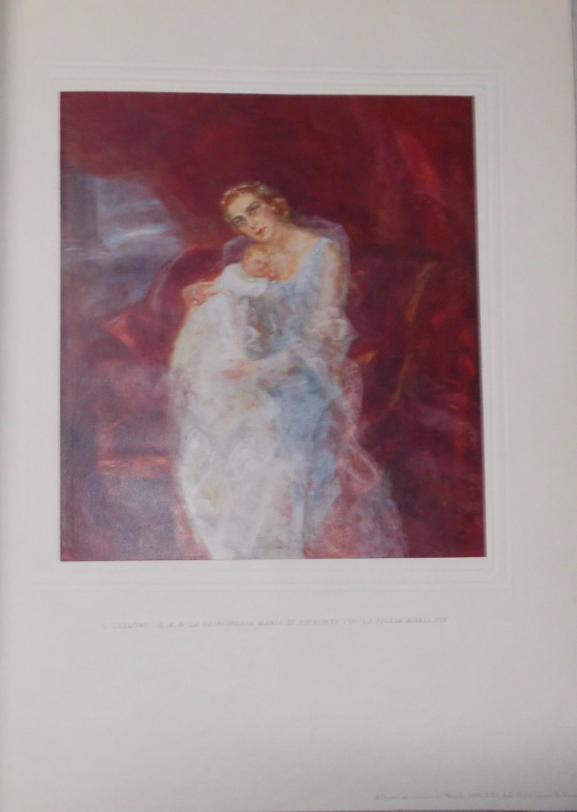 Stampa G. Tallone, Principessa Maria Di Piemonte Con Maria Pia, 1934