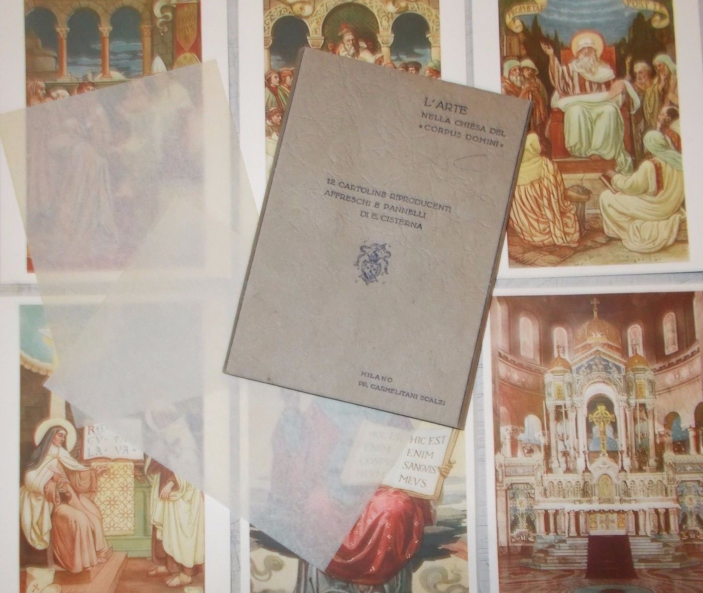 L'Arte Nella Chiesa Del Corpus Domini, Milano: 12 Cartoline Degli Affreschi Di Eugenio Cisterna