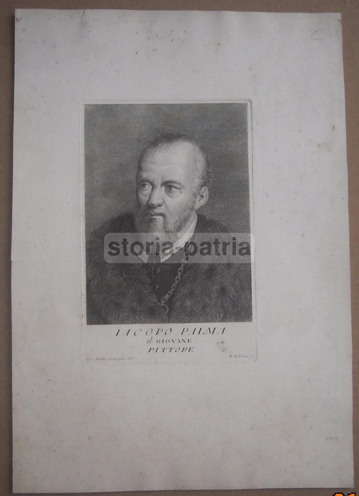 Ritratto Di Iacopo Palma Il Giovane, Incisione All'Acquaforte Di P.A. Pazzi, Fine XVIII Secolo