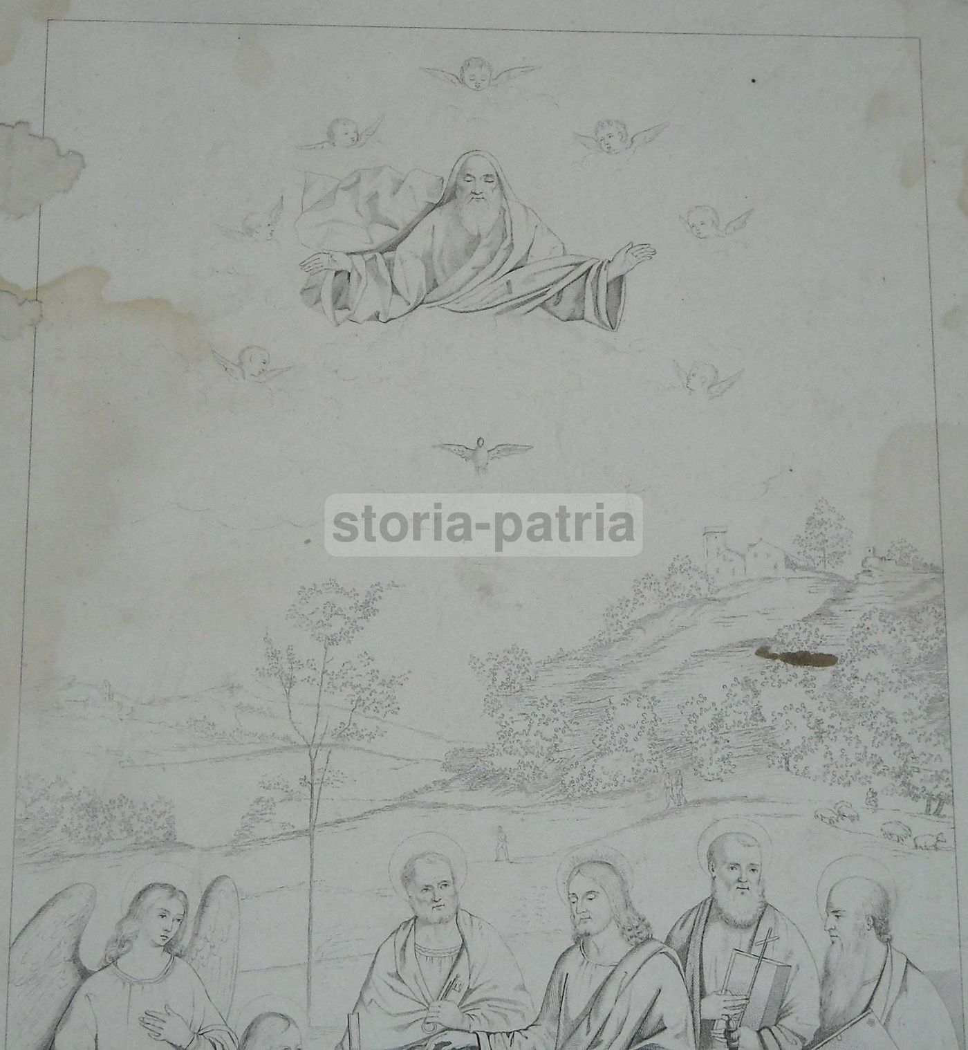 Incoronazione Di Santa Caterina, Incisione Di Felice Zuliani Da Francesco Bissolo, Metà XIX Secolo