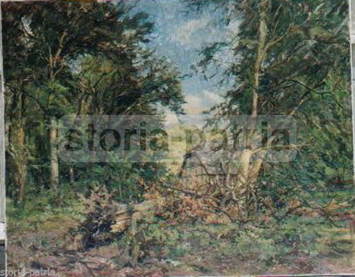 Dipinto Paesaggio Carl Hornung Jensen 1937, Olio Su Tela, 140x175 Cm