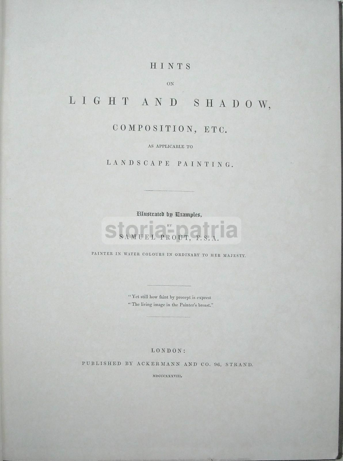 Samuel Prout, Hints On Light And Shadow, Pittura Di Paesaggio, Venezia, 1838