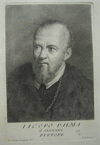 Ritratto Di Iacopo Palma Il Giovane. Incisione Antica Di P.A. Piazzi, XIX Secolo