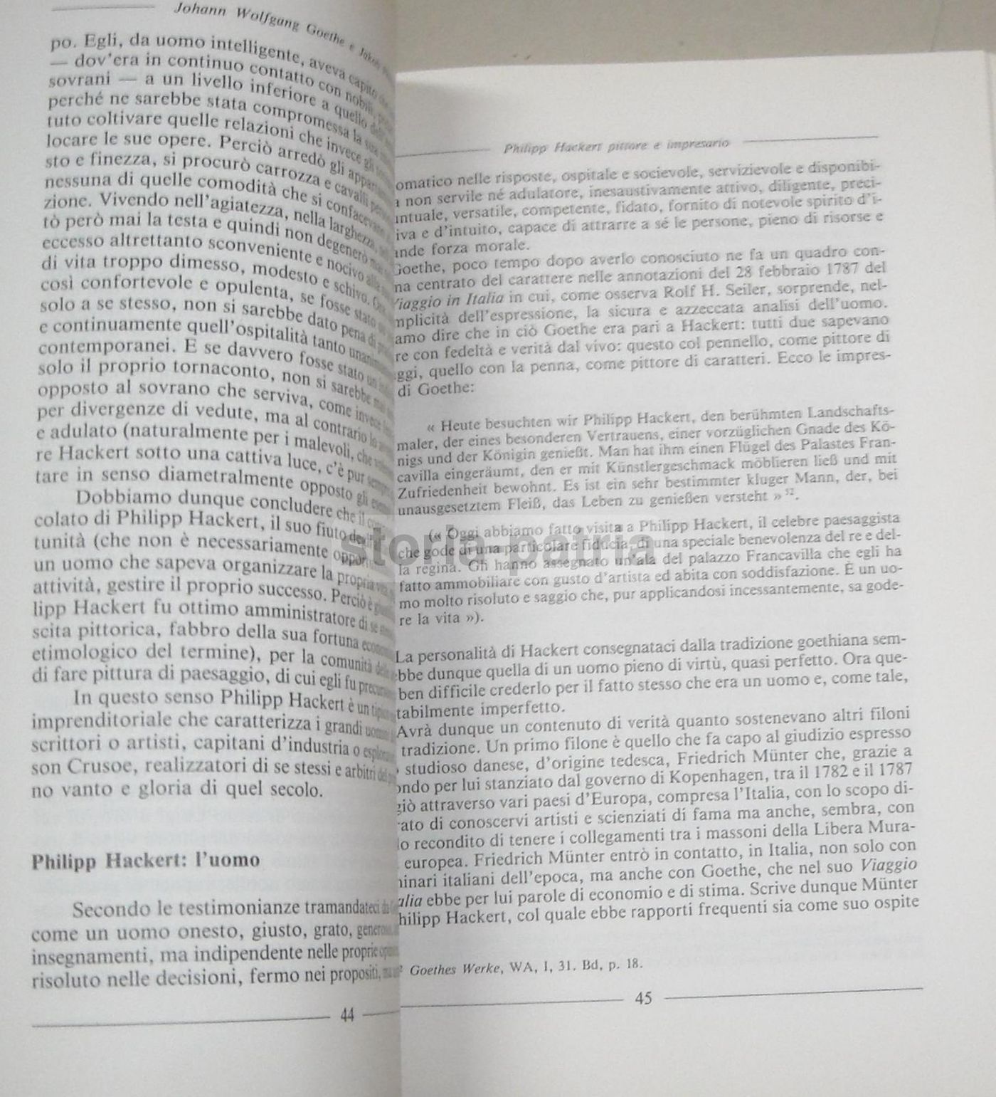 Goethe E Hackert: Pittore E Impresario Di Giuseppe Vasale (1996)