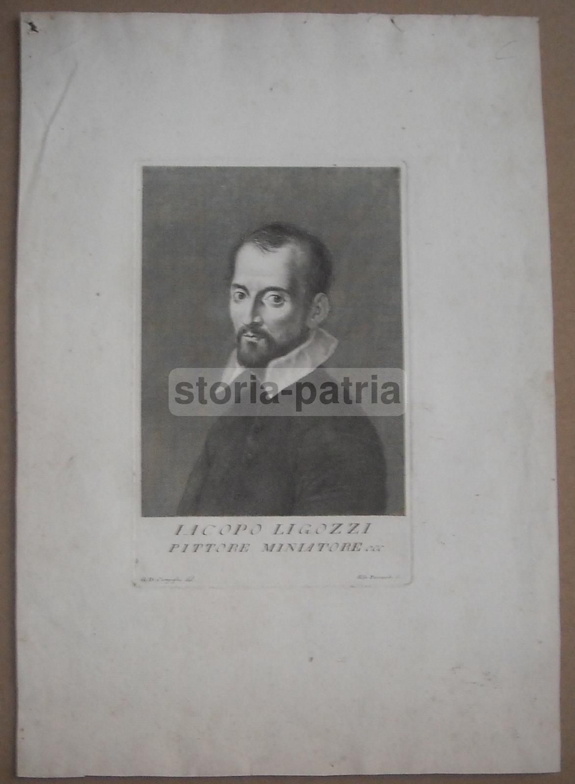 Ritratto Di Jacopo Ligozzi, Incisione Di Silvester Pomarede, XVIII XIX Secolo