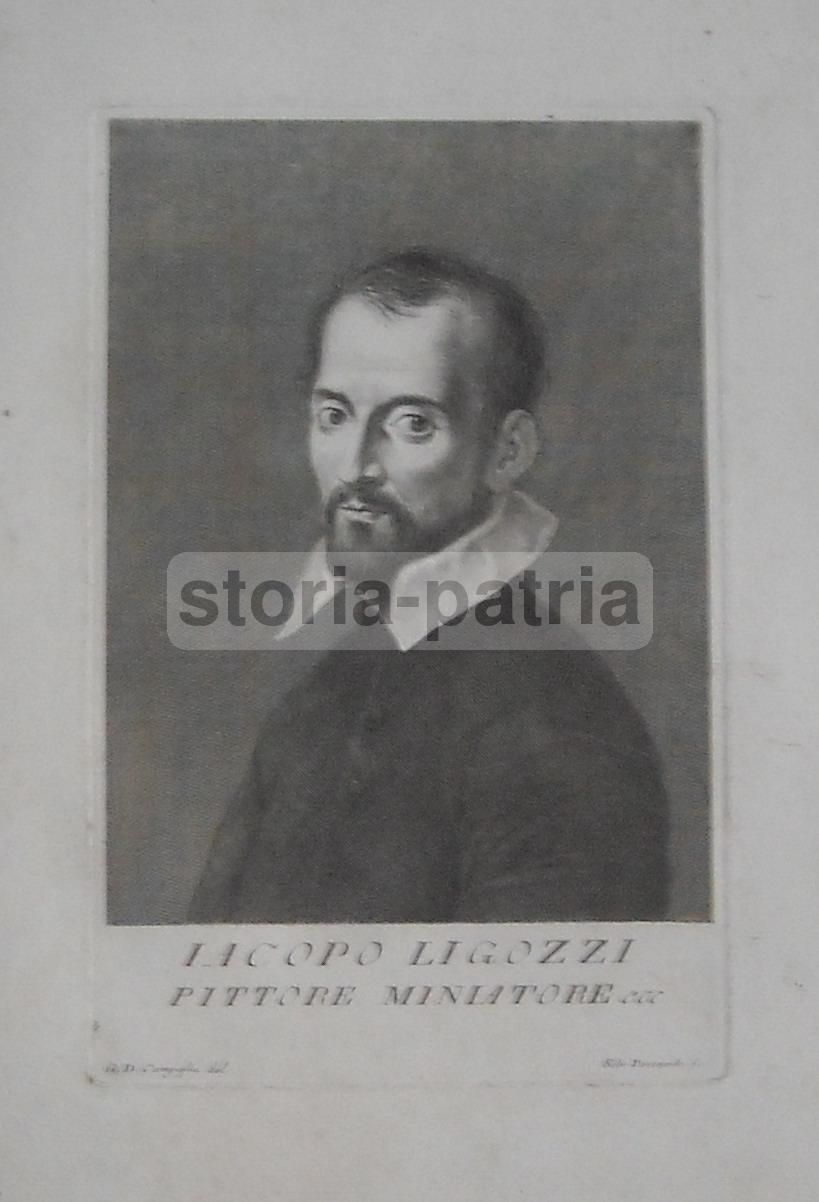 Ritratto Di Jacopo Ligozzi, Incisione Di Silvester Pomarede, XVIII XIX Secolo