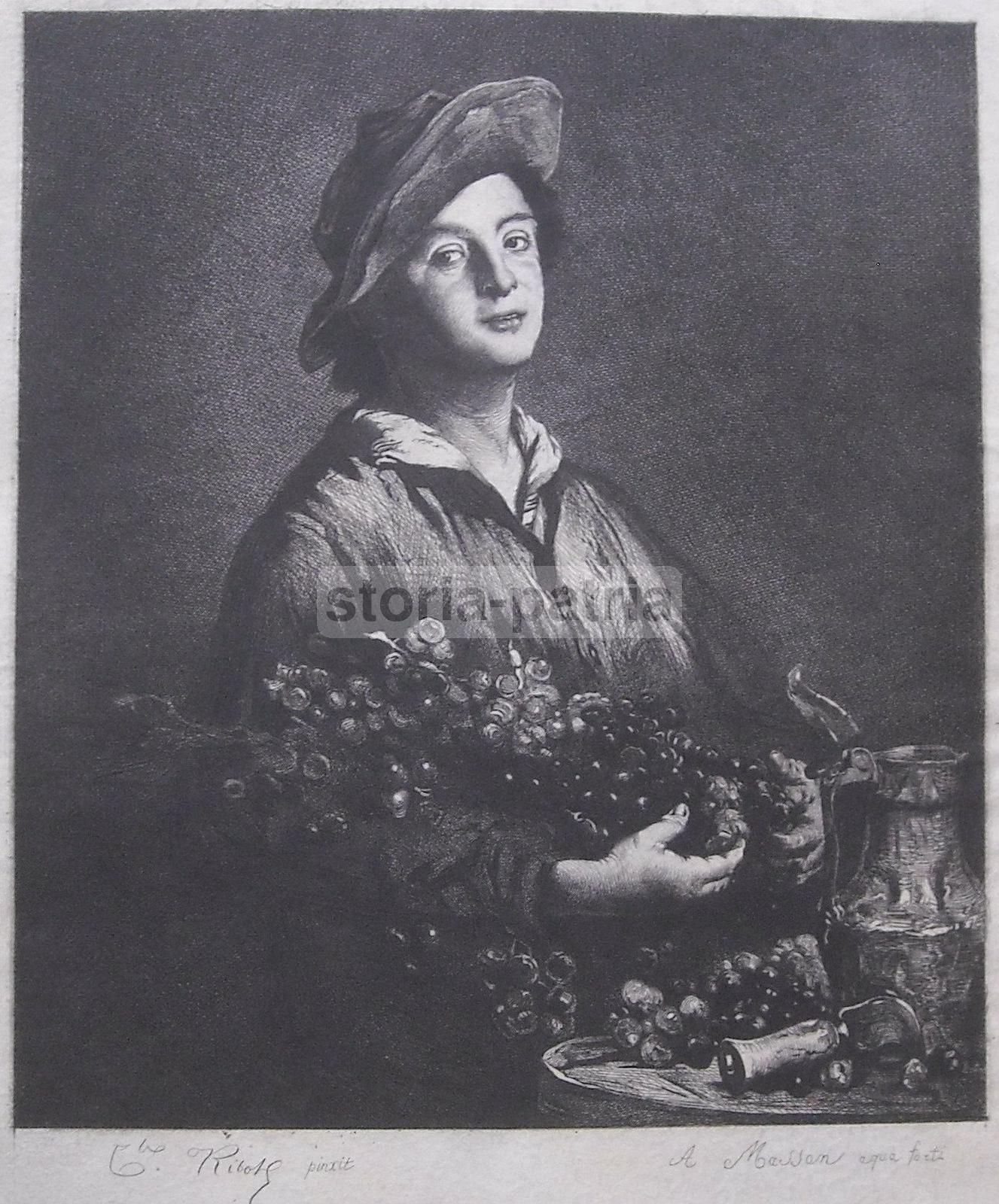 Acquaforte Antica Su Pergamena Di A. Masson Da Ribot, XIX Secolo