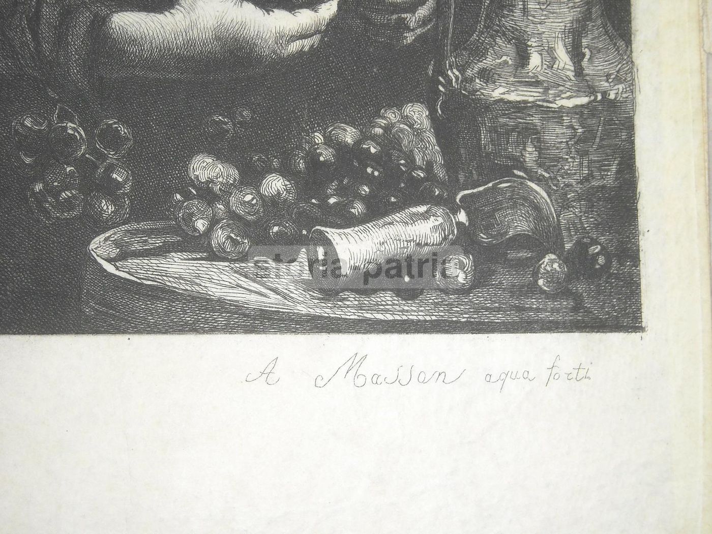 Acquaforte Antica Su Pergamena Di A. Masson Da Ribot, XIX Secolo