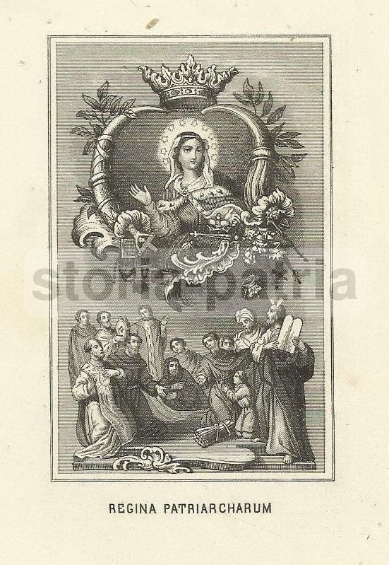 Incisione Antica Madonna Regina Patriarcharum, XIX Secolo