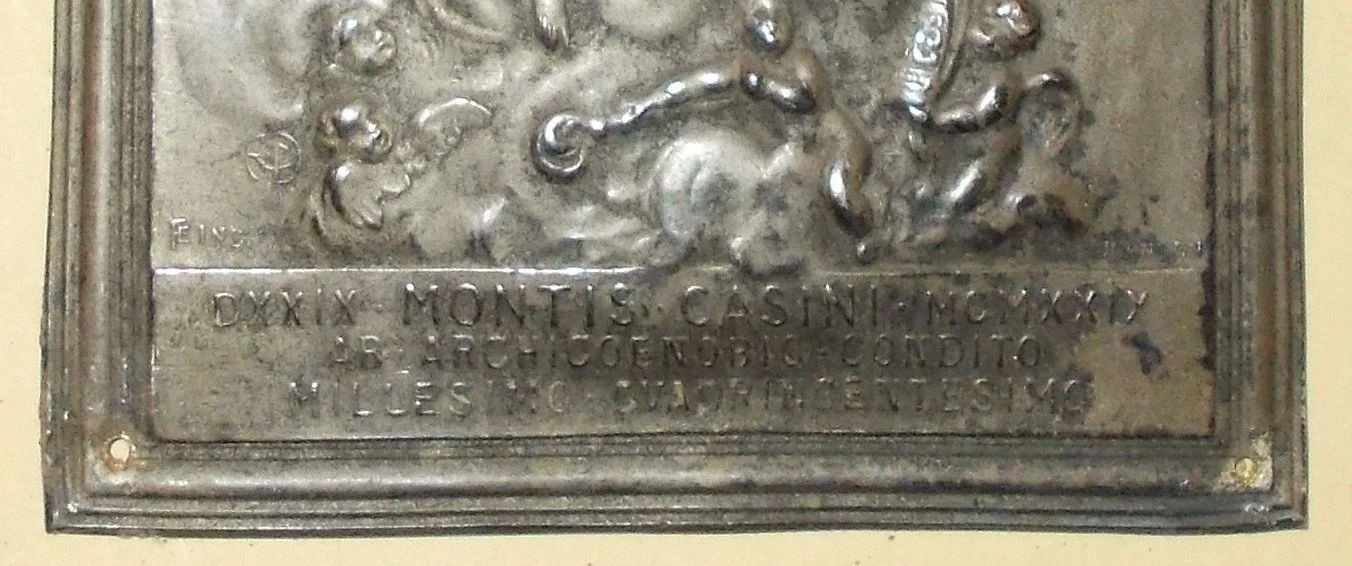 Placchetta San Benedetto Montecassino 1929 Metallo Argentato