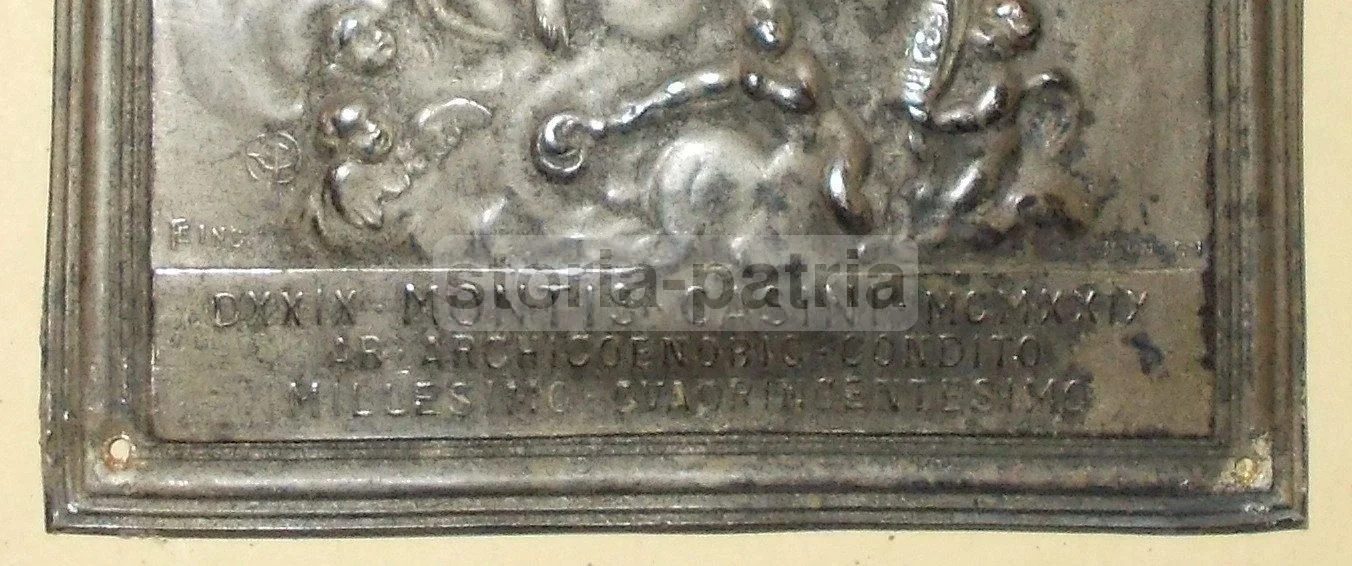 Placchetta San Benedetto Montecassino 1929 Metallo Argentato
