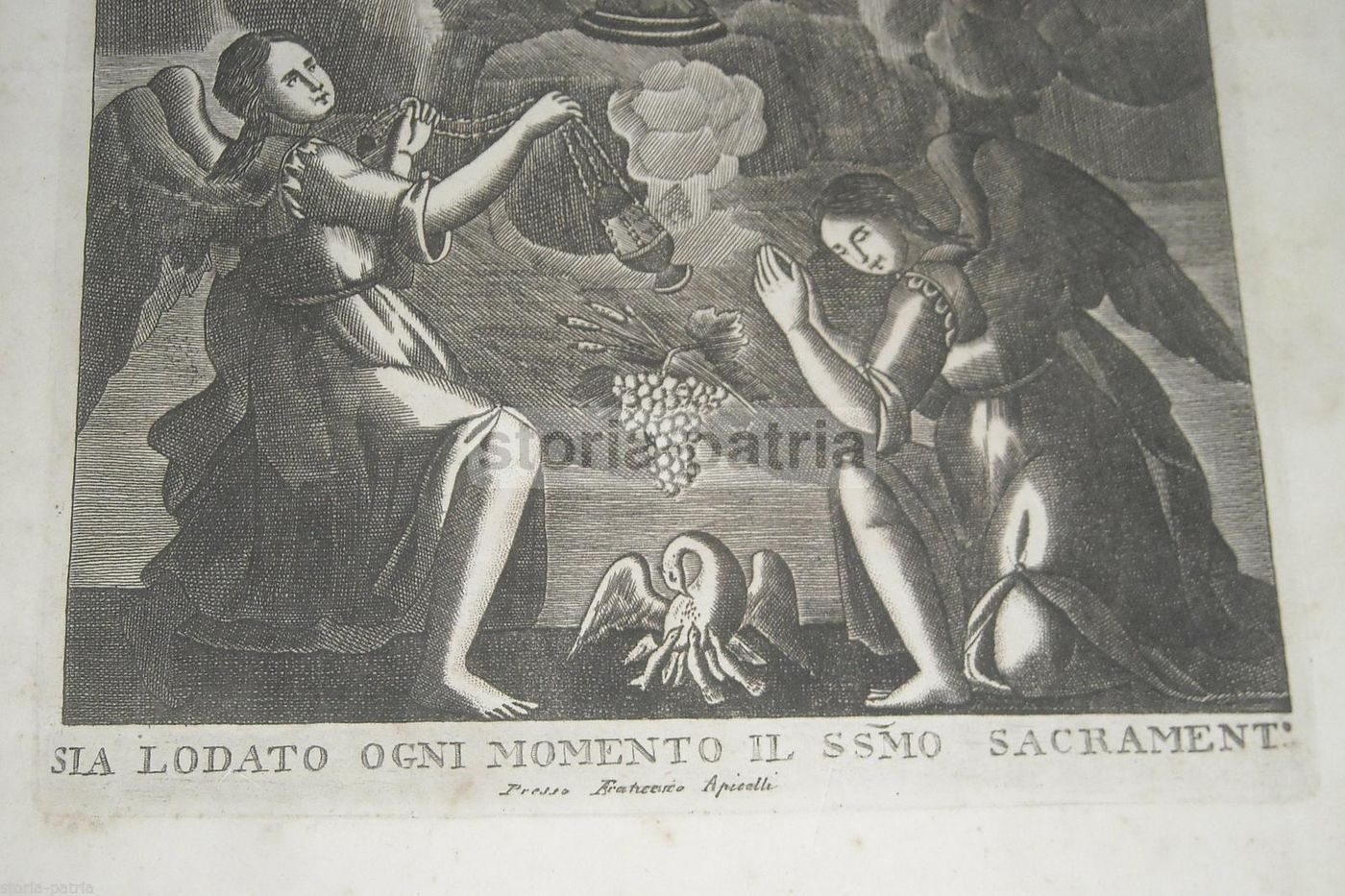 Stampa Devozionale Napoletana Del SS. Sacramento, Francesco Apicella, Fine XVIII Secolo