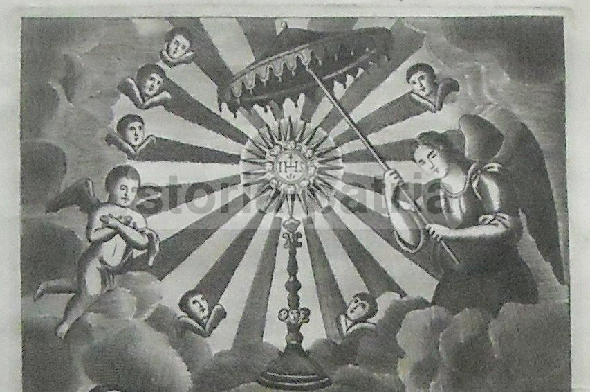 Stampa Devozionale Napoletana Del SS. Sacramento, Francesco Apicella, Fine XVIII Secolo