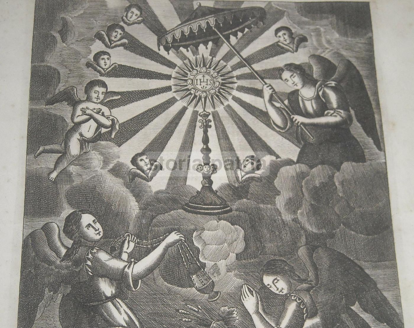 Stampa Devozionale Napoletana Del SS. Sacramento, Francesco Apicella, Fine XVIII Secolo