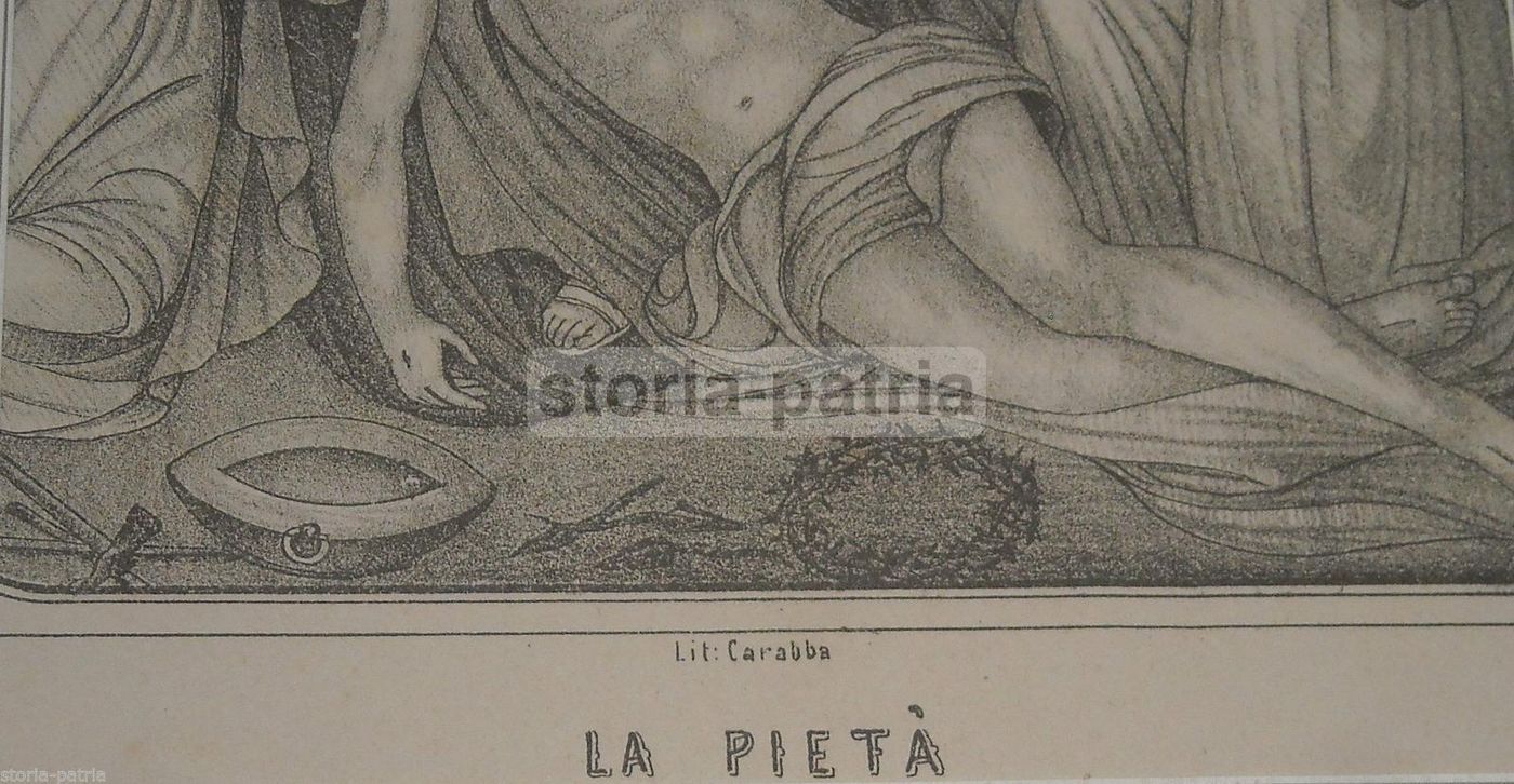 Stampa Devozionale Pietà Carabba Lanciano Abruzzo Fine '800