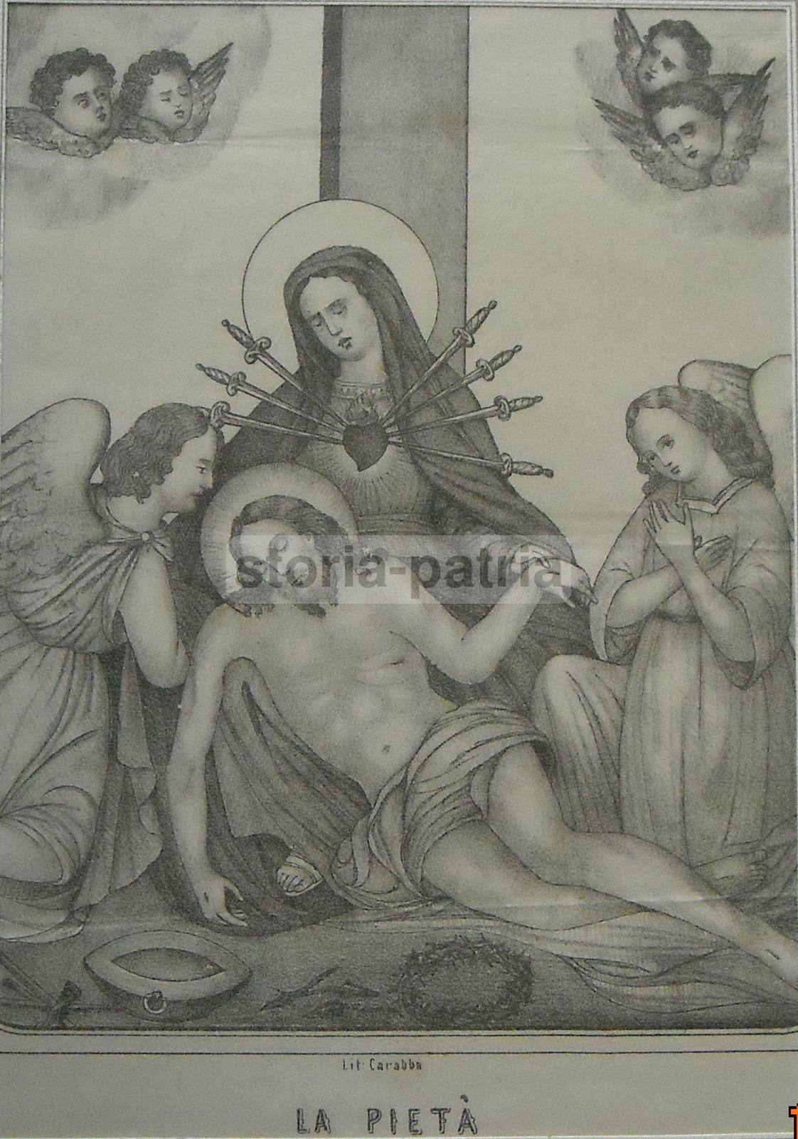 Stampa Devozionale Pietà Carabba Lanciano Abruzzo Fine '800
