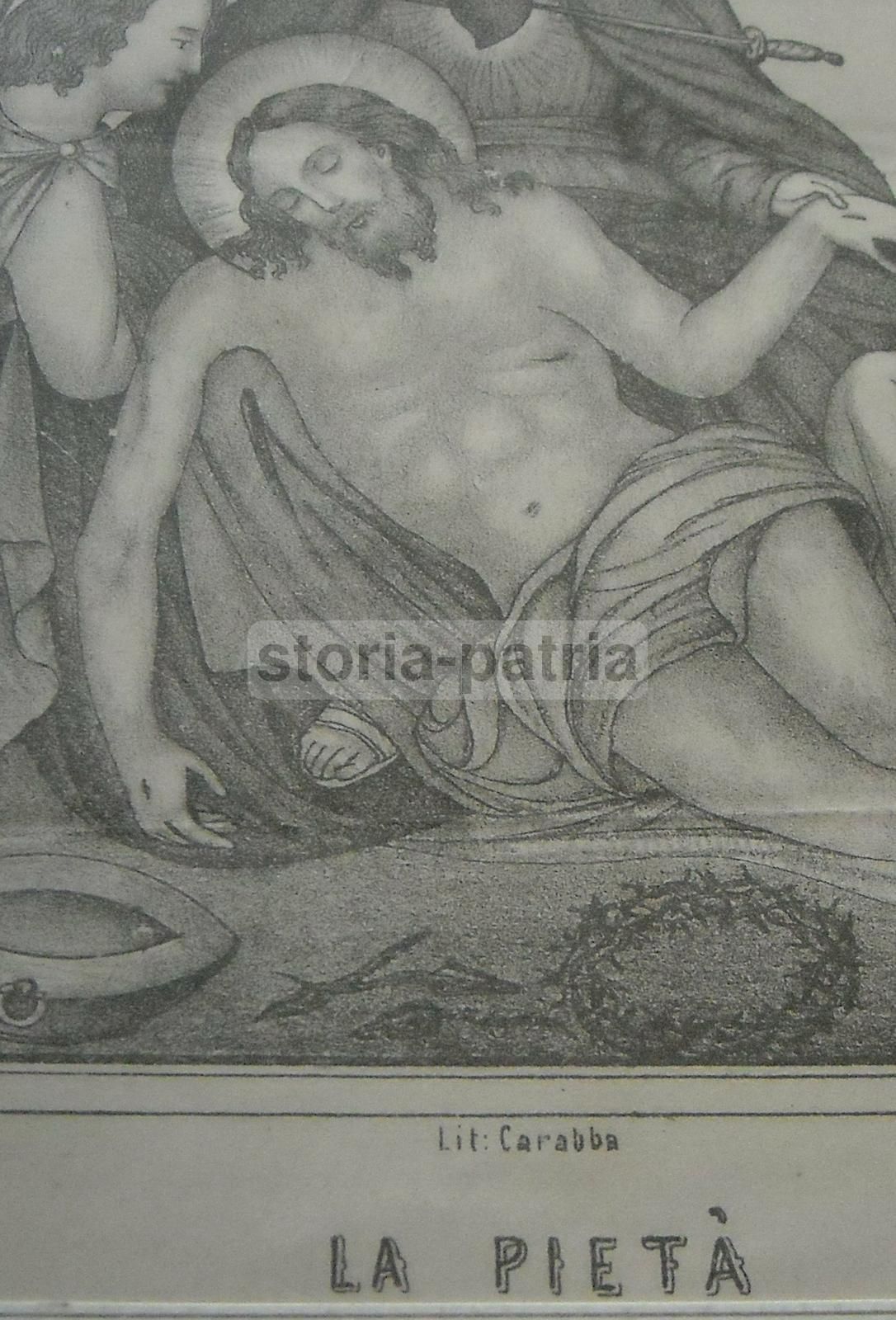 Stampa Devozionale Pietà Carabba Lanciano Abruzzo Fine '800