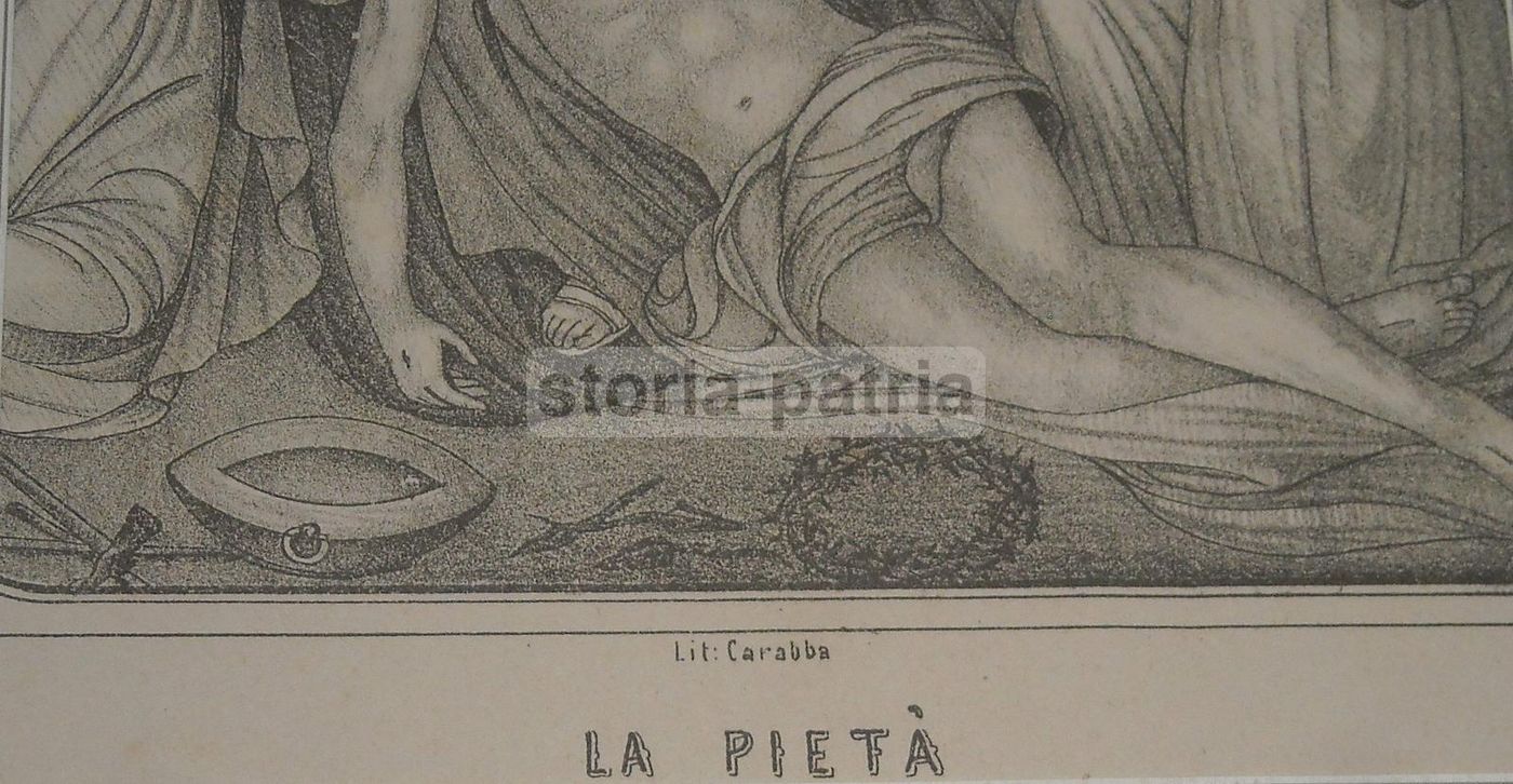 Stampa Devozionale Pietà Carabba Lanciano Abruzzo Fine '800
