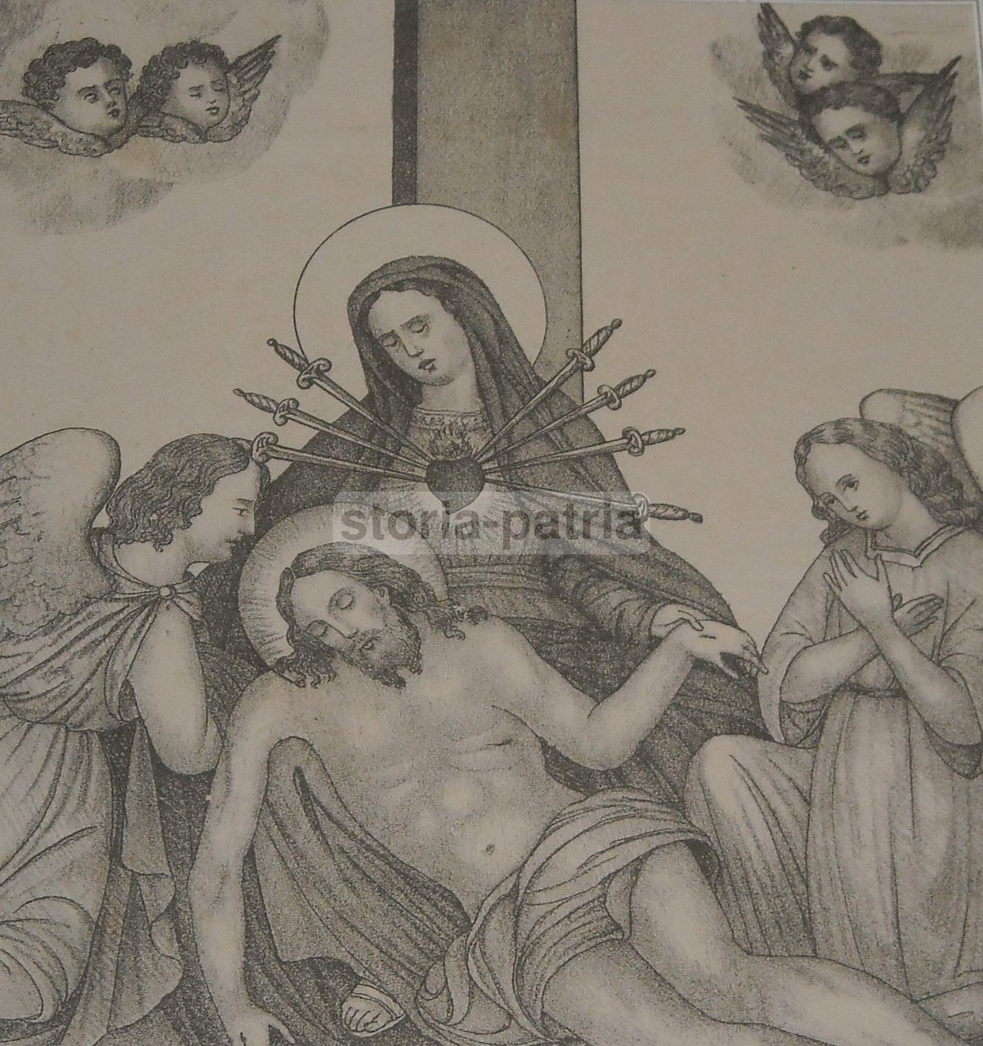 Stampa Devozionale Pietà Carabba Lanciano Abruzzo Fine '800