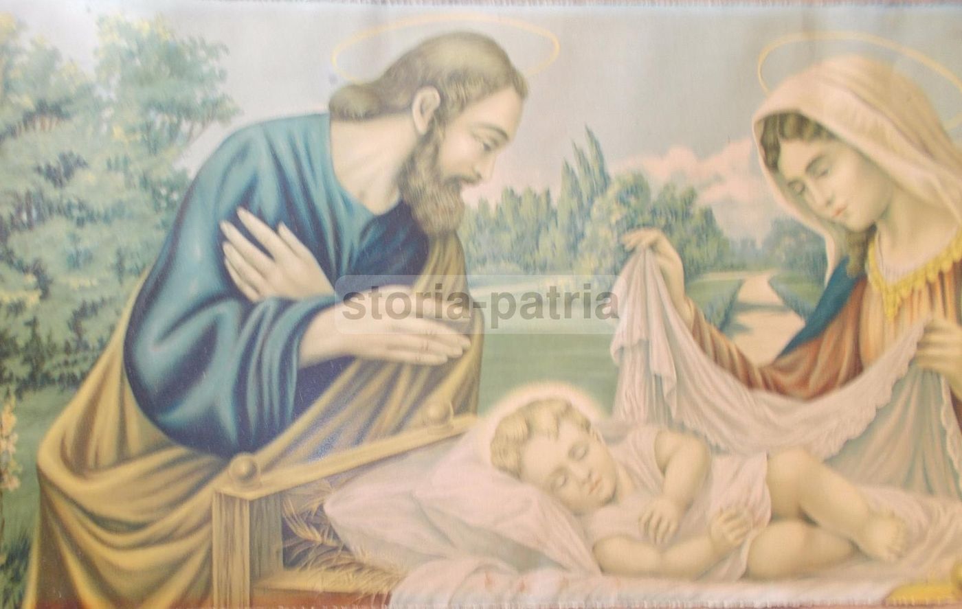 Stampa Sacra Famiglia: Gesù, Maria E Giuseppe. Cromolitografia, Anni '20