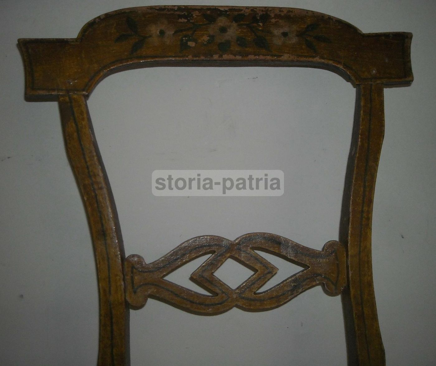 Sedia Impagliata Dipinta Del XIX Secolo In Stile Meridionale
