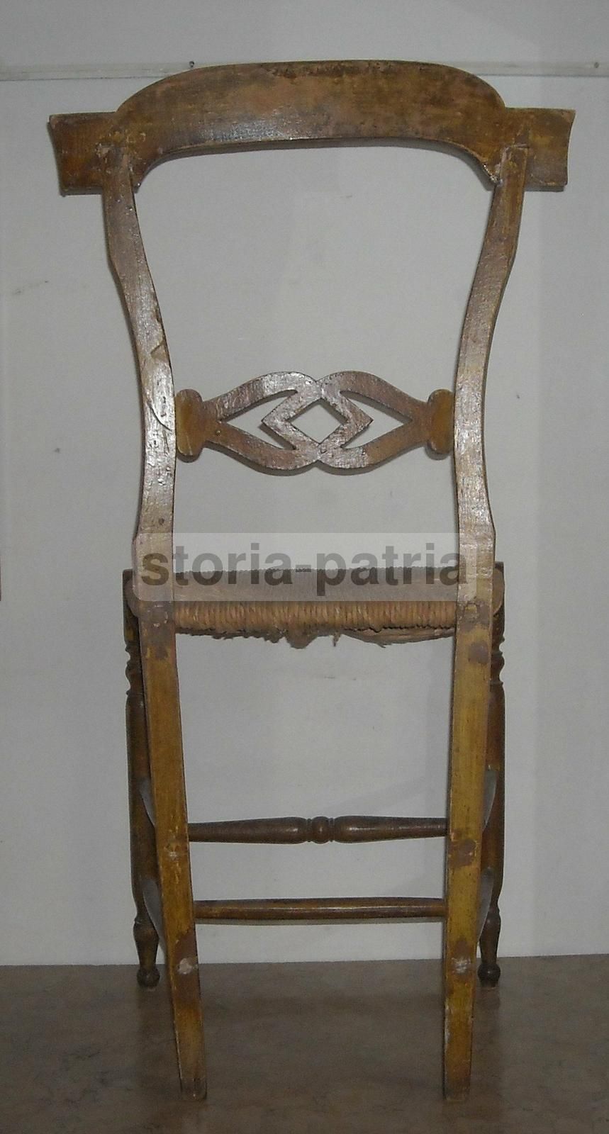 Sedia Impagliata Dipinta Del XIX Secolo In Stile Meridionale