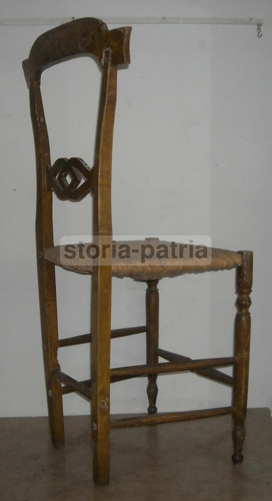 Sedia Impagliata Dipinta Del XIX Secolo In Stile Meridionale