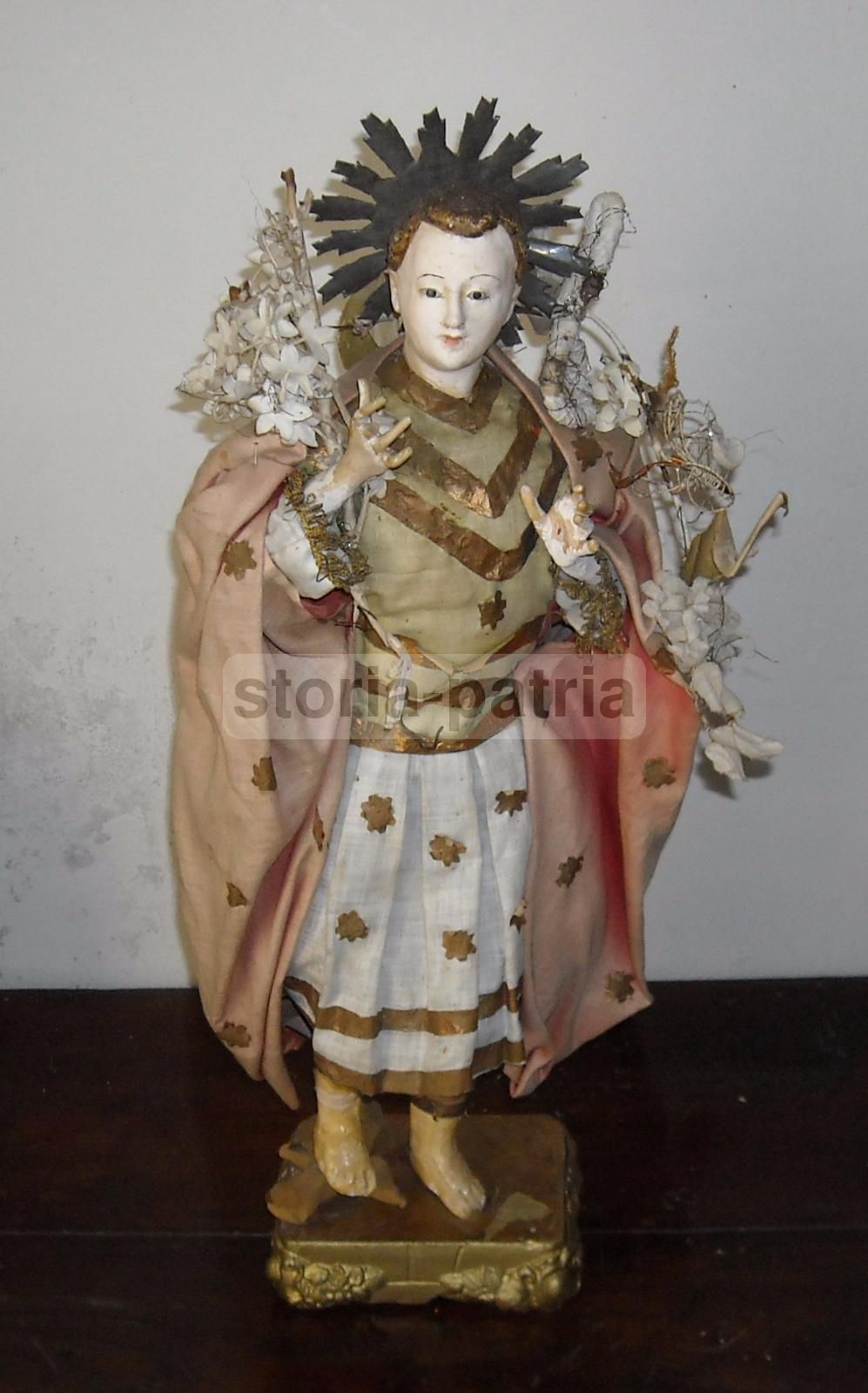 Scultura Devozionale 'Santo Da Campana'   Arte Popolare Dell'Ottocento Meridionale