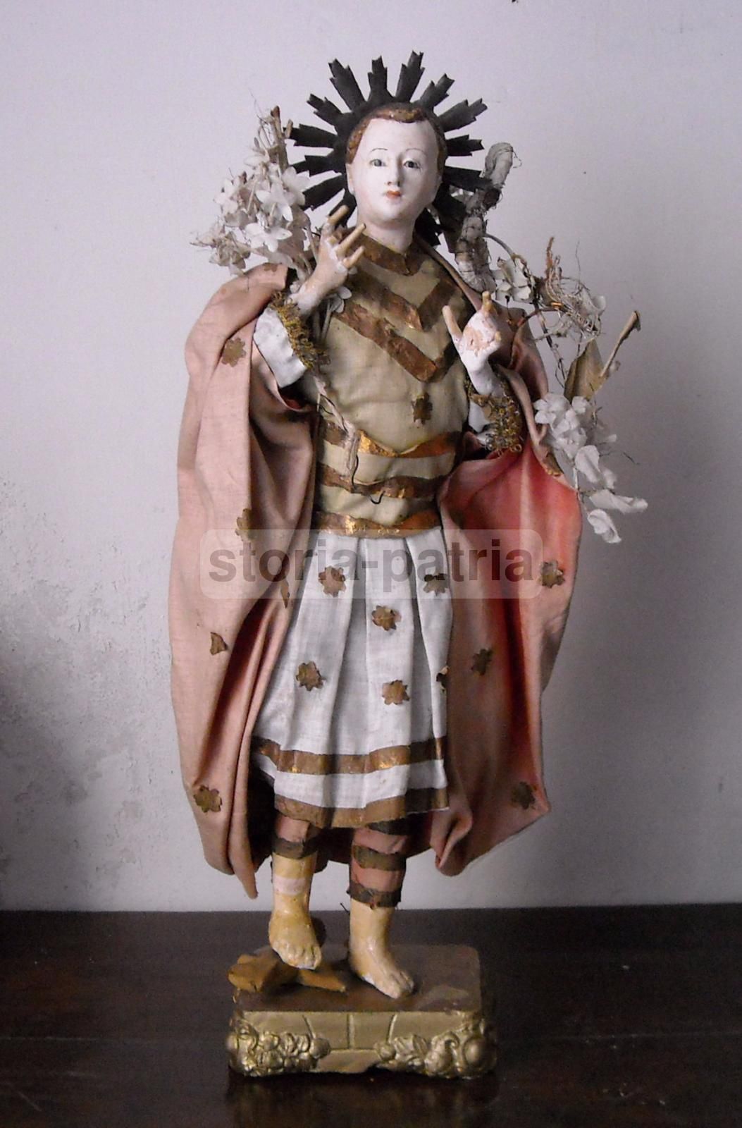 Scultura Devozionale 'Santo Da Campana'   Arte Popolare Dell'Ottocento Meridionale