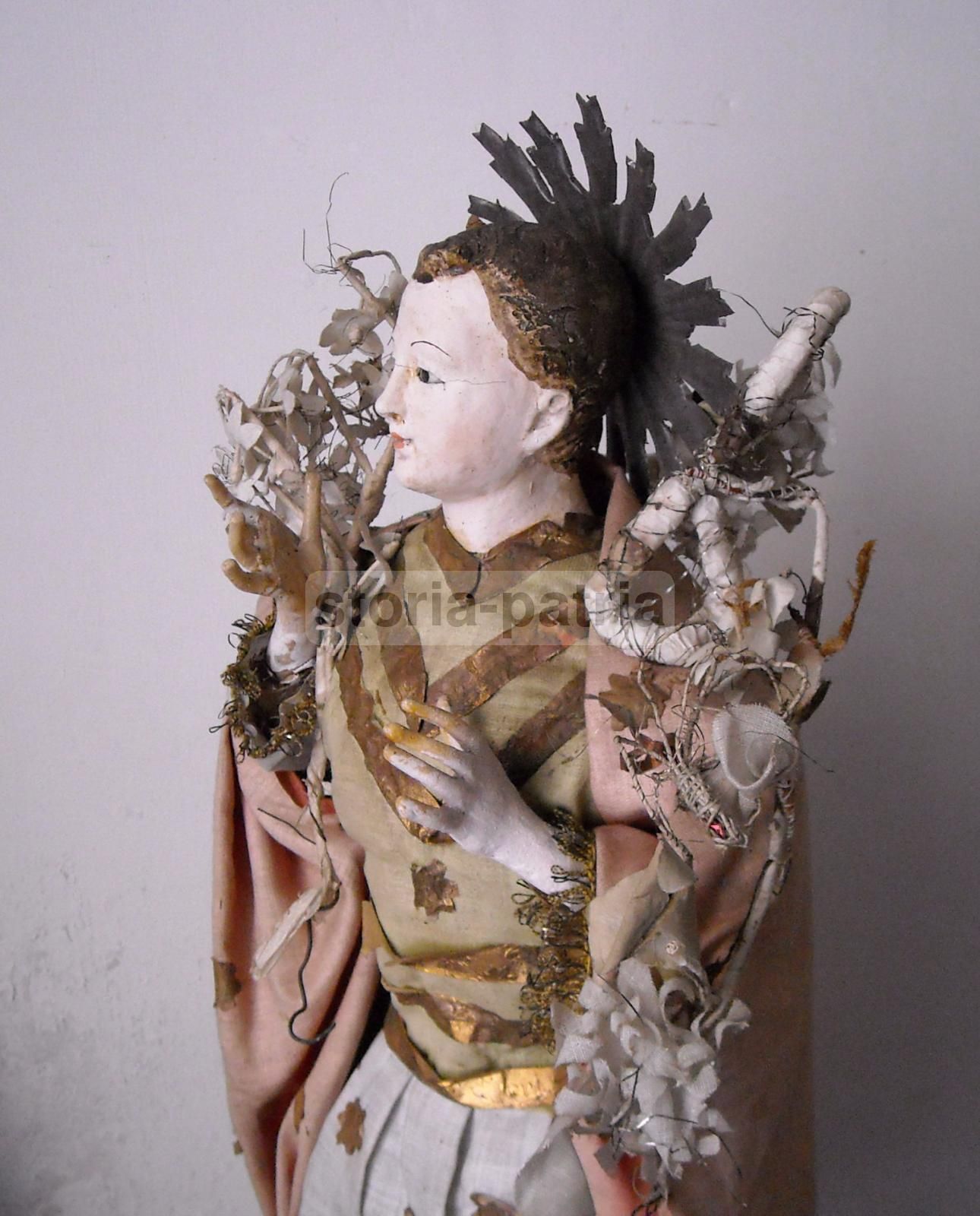 Scultura Devozionale 'Santo Da Campana'   Arte Popolare Dell'Ottocento Meridionale