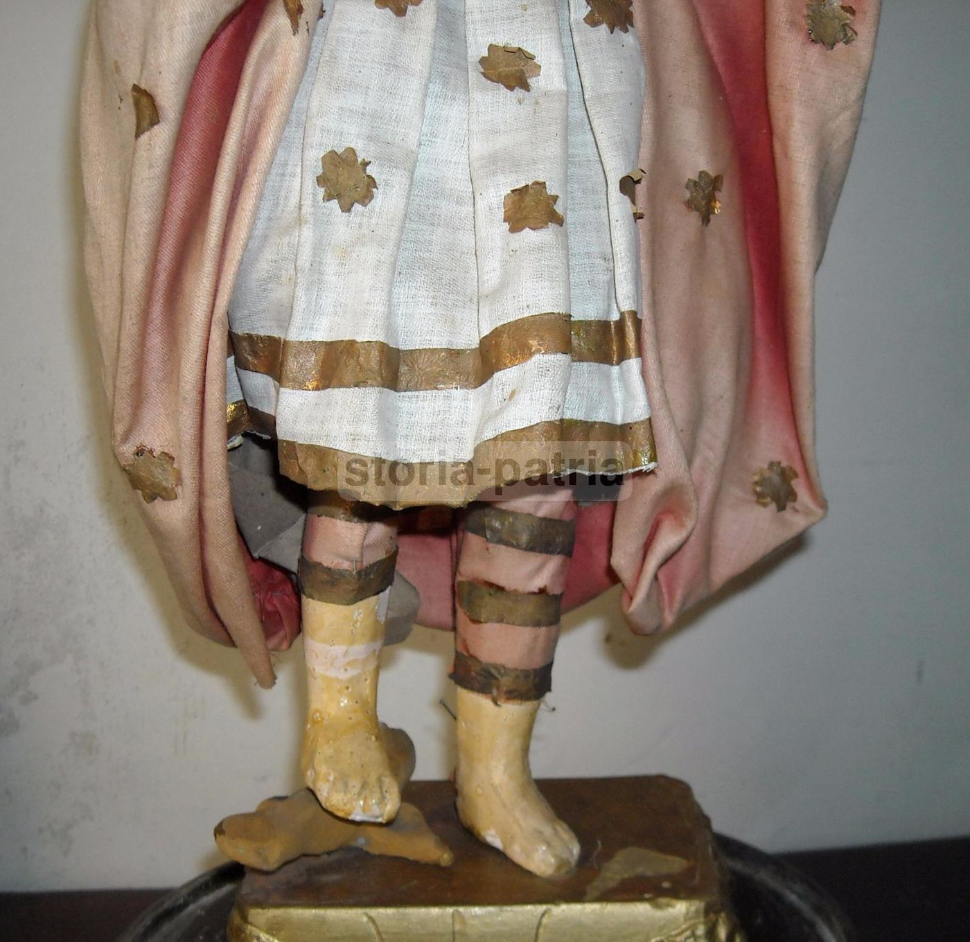 Scultura Devozionale 'Santo Da Campana'   Arte Popolare Dell'Ottocento Meridionale