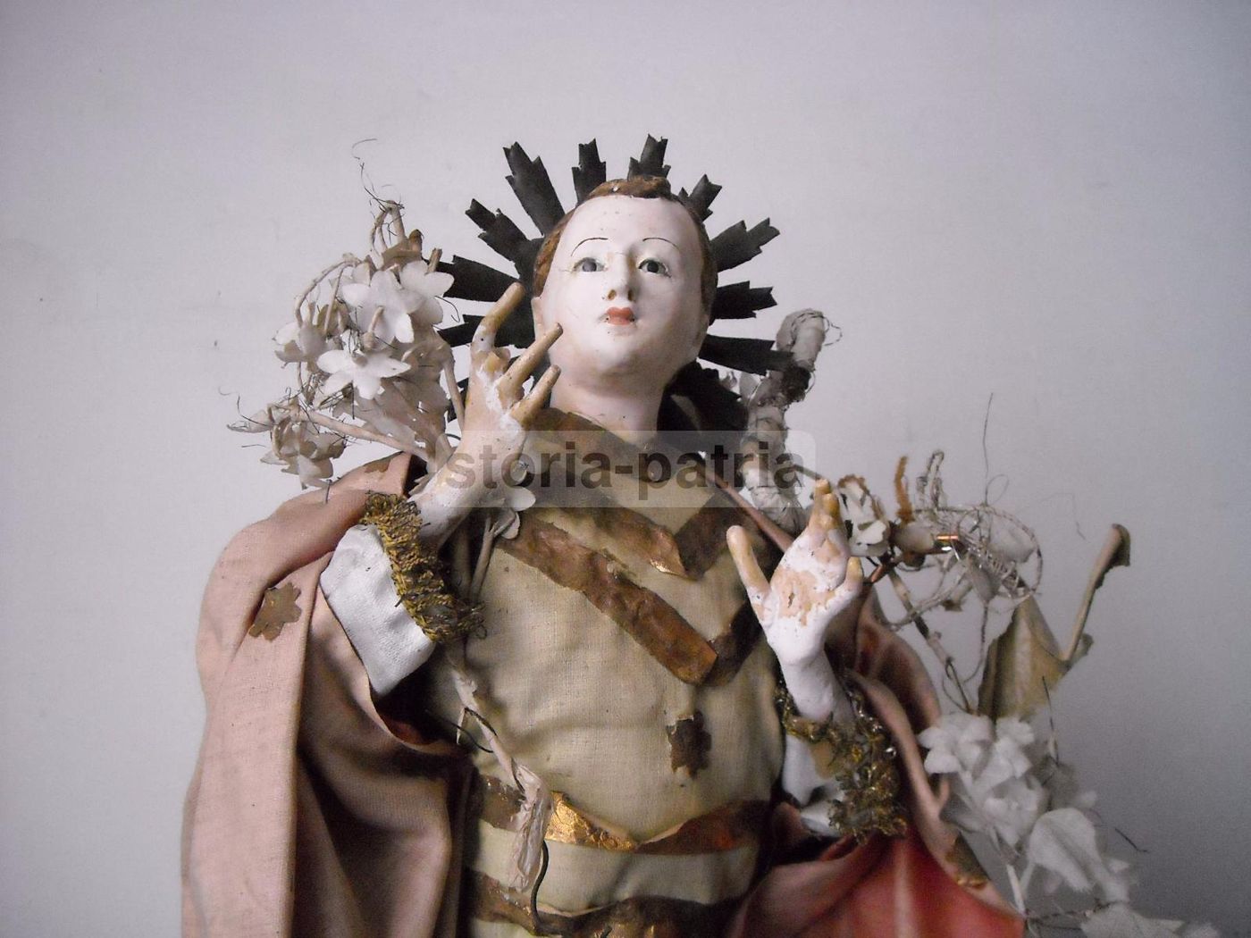 Scultura Devozionale 'Santo Da Campana' Arte Popolare Dell'Ottocento Meridionale