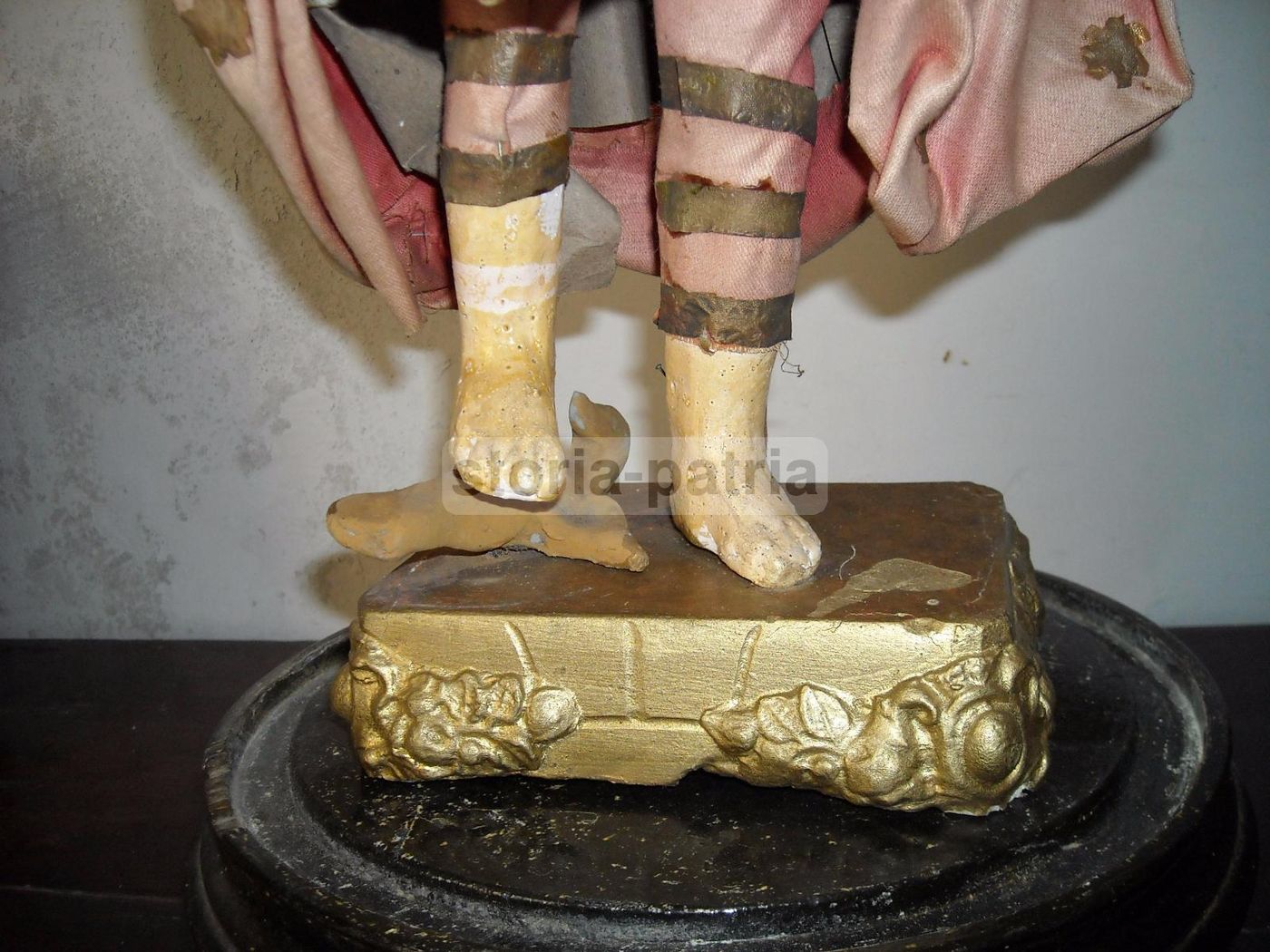 Scultura Devozionale 'Santo Da Campana' Arte Popolare Dell'Ottocento Meridionale