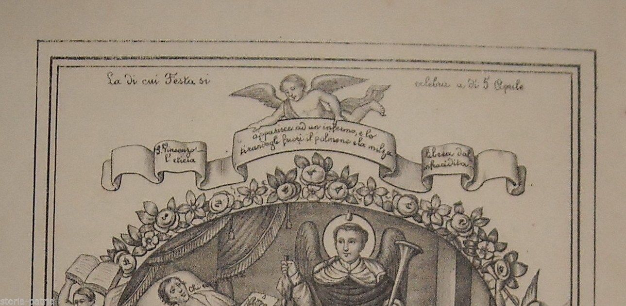 Litografia Devozionale San Vincenzo Ferreri, Napoli 1888