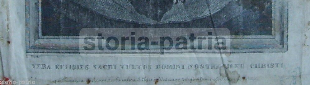 Antica Stampa Devozionale Del Volto Di Cristo, N. Banzo, 1879