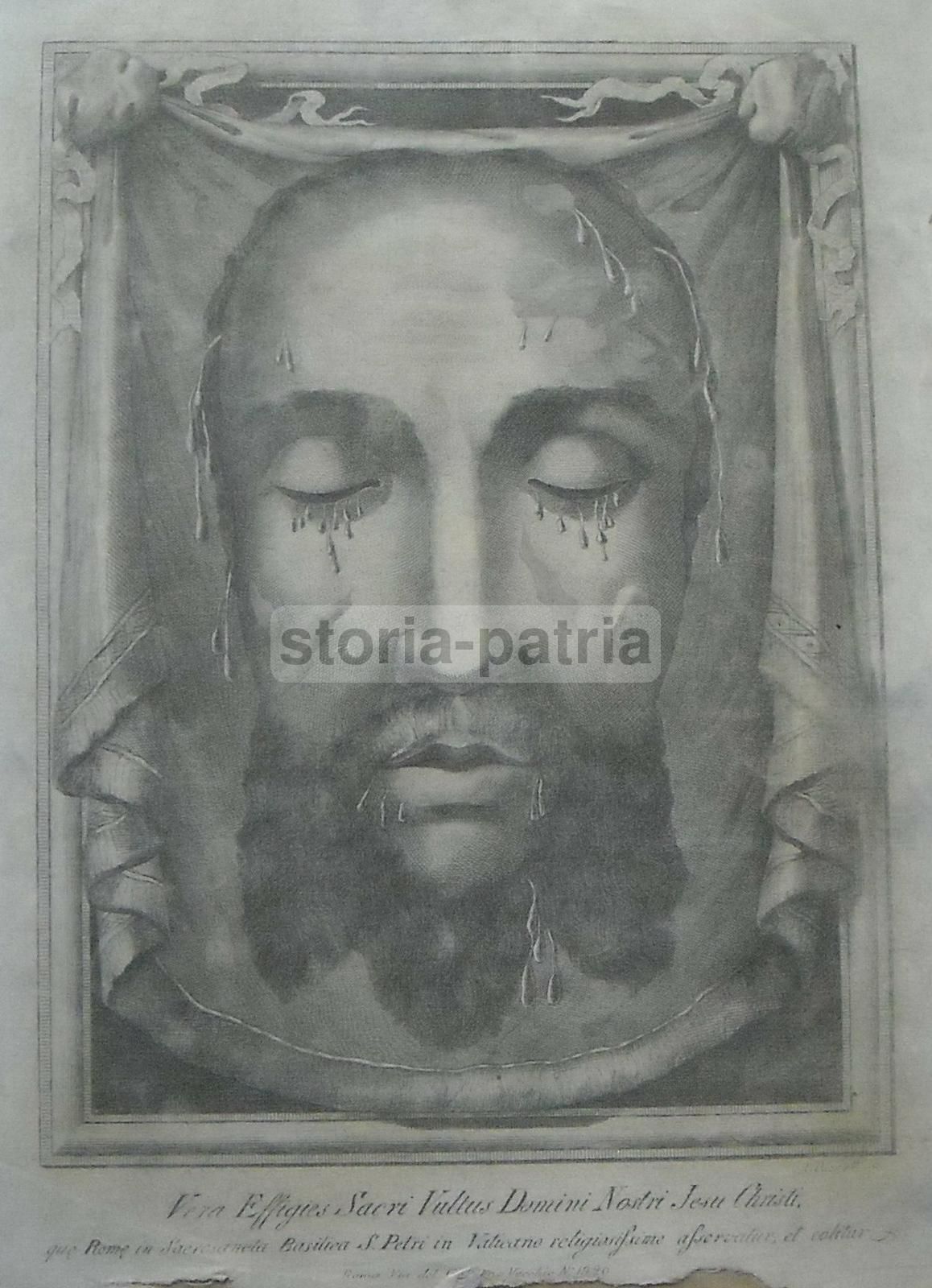Stampa Devozionale Volto Di Cristo, Incisione Di A. Puccinelli, Fine XVIII   Inizio XIX Secolo