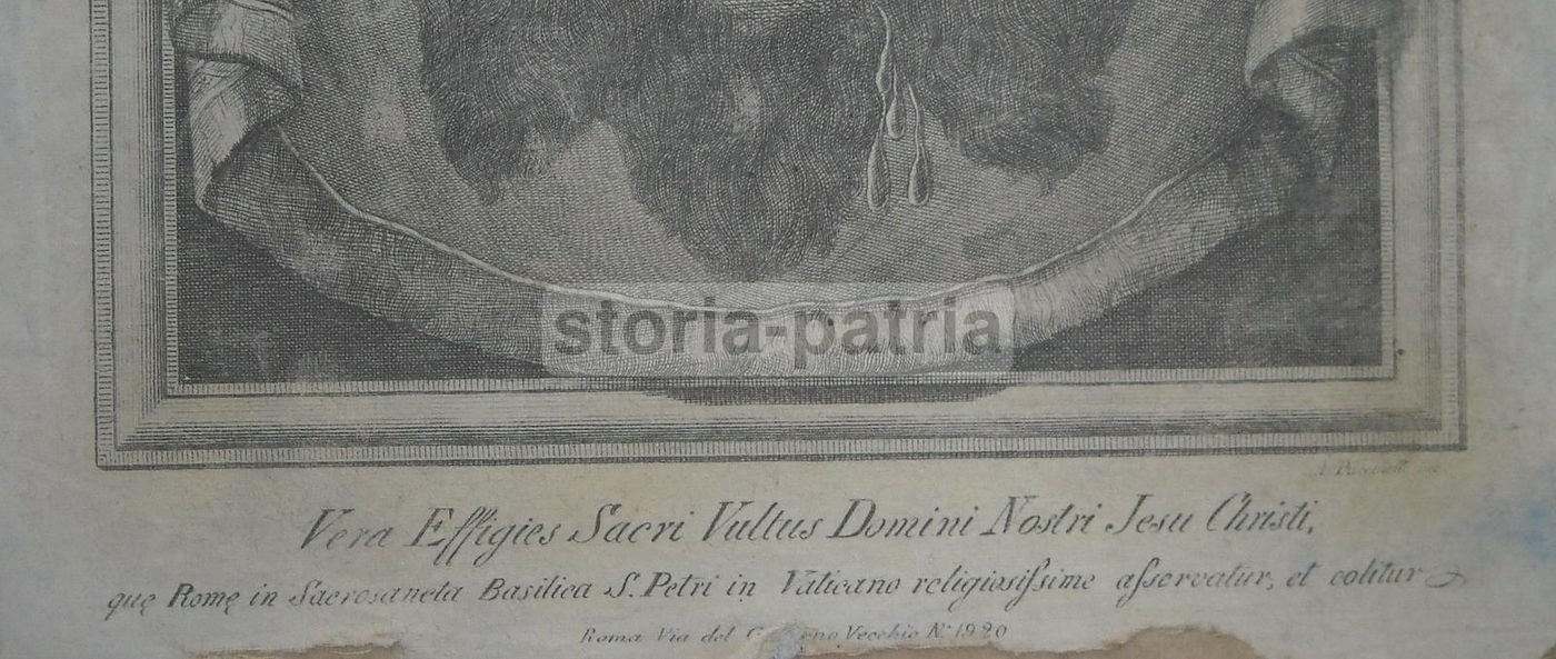 Stampa Devozionale Volto Di Cristo, Incisione Di A. Puccinelli, Fine XVIII   Inizio XIX Secolo