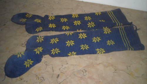Calze Antiche Ricamate, Puglia, Gargano, Fine '800. Arte Popolare.