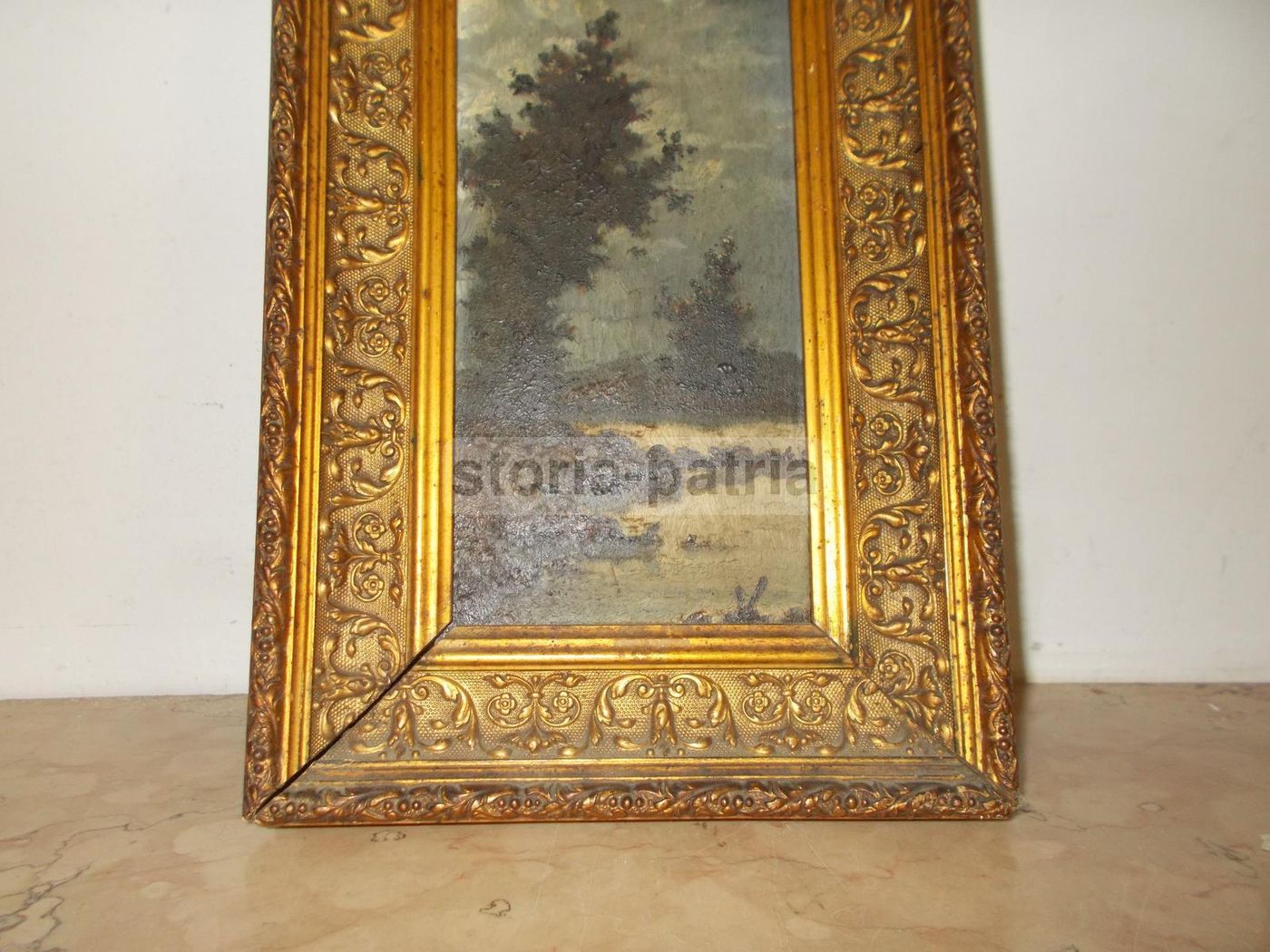 Antico Dipinto Paesaggio Campagna Romana, Olio Su Cartone, XIX Secolo