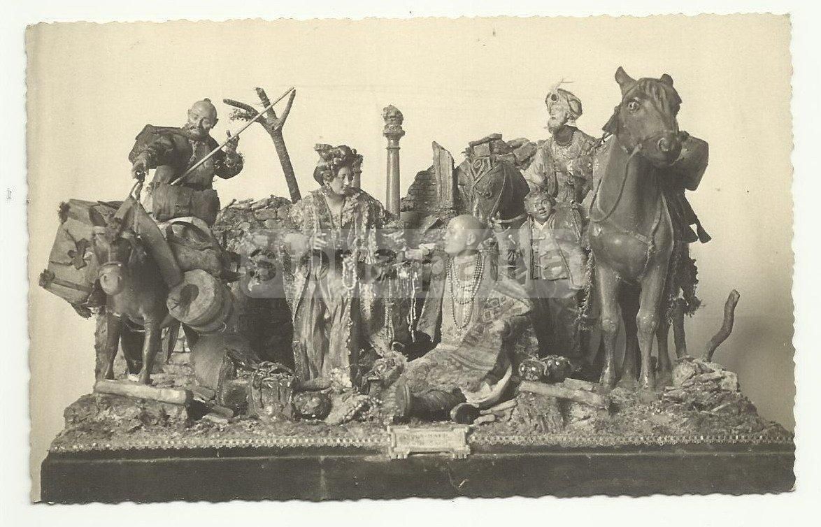 Antica Cartolina Gruppo Presepiale Napoletano Con Re Magi