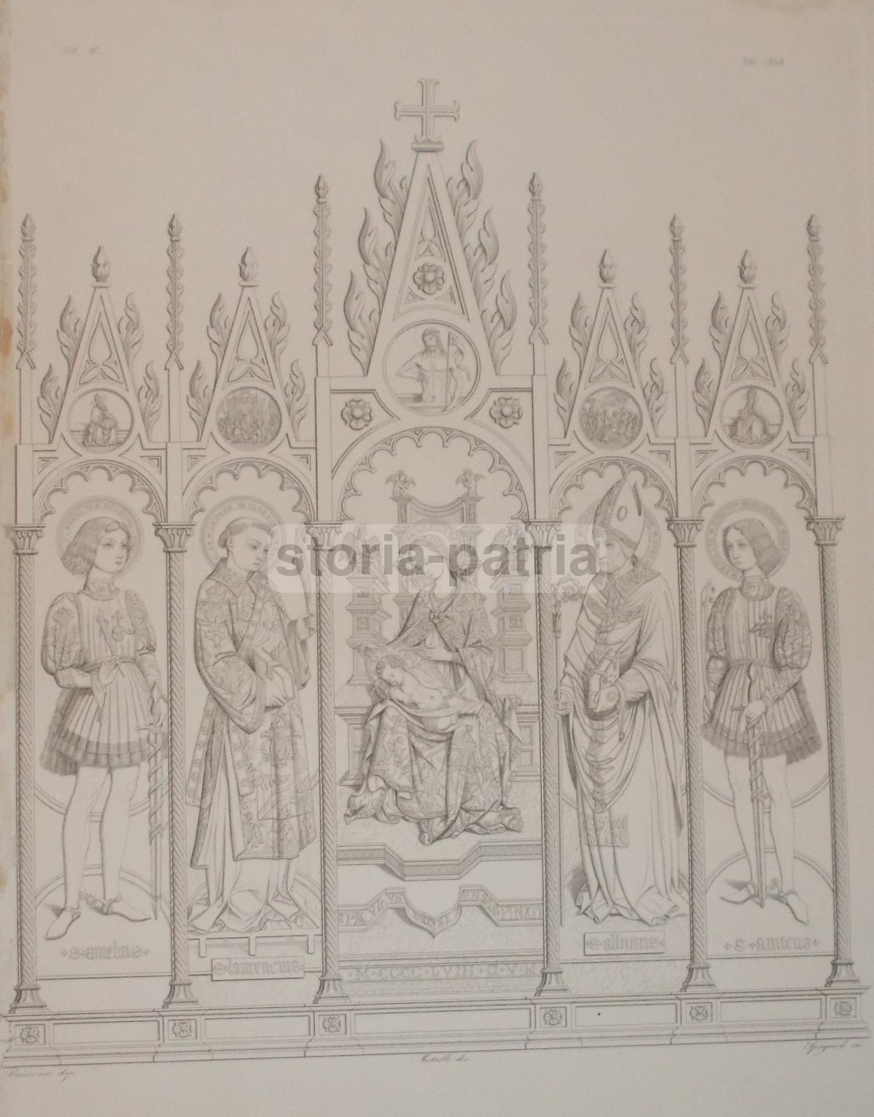 Polittico Madonna Con Bambino E Santi Bresciano 1458 Incisione
