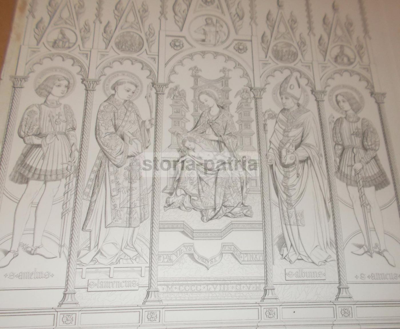 Polittico Madonna Con Bambino E Santi Bresciano 1458 Incisione