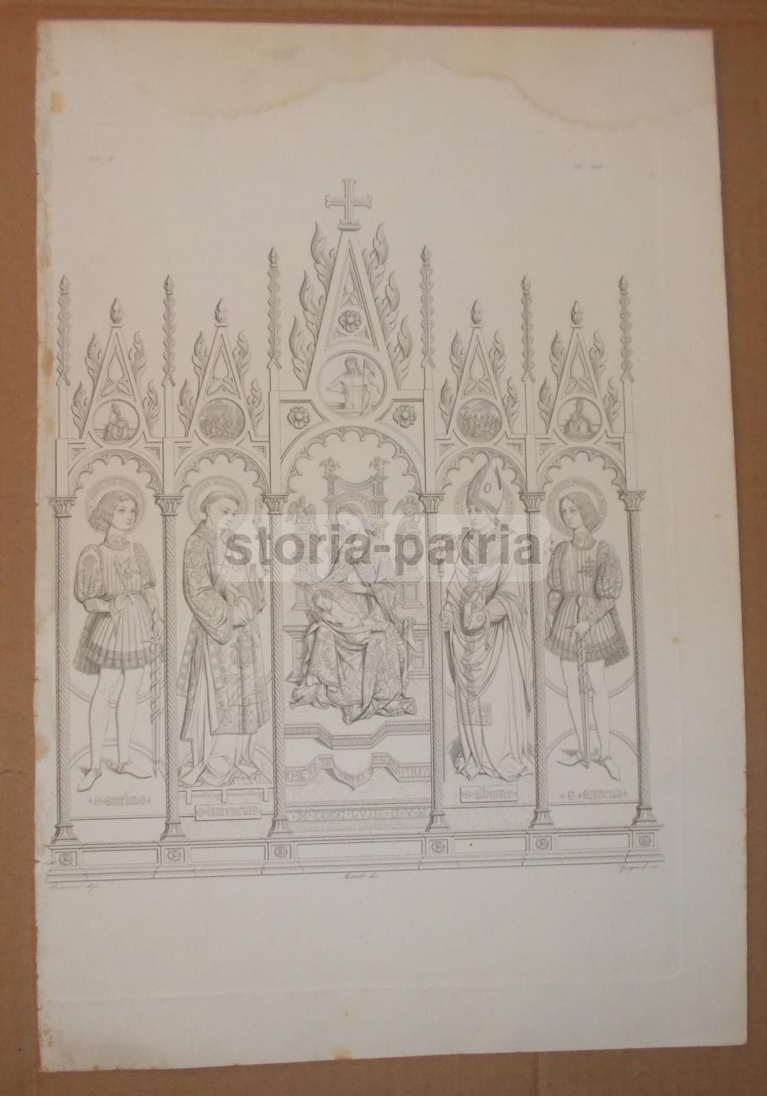 Polittico Madonna Con Bambino E Santi Bresciano 1458 Incisione