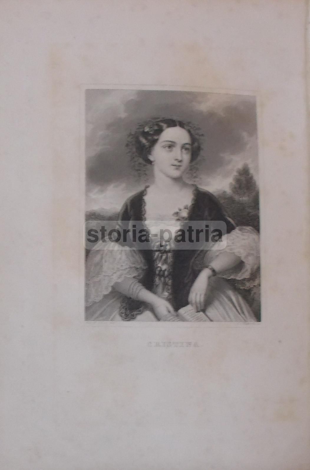 Ritratto Di Giovane Donna Cristina. Incisione Di C. Kotterba Da Adolf Theer, 1859