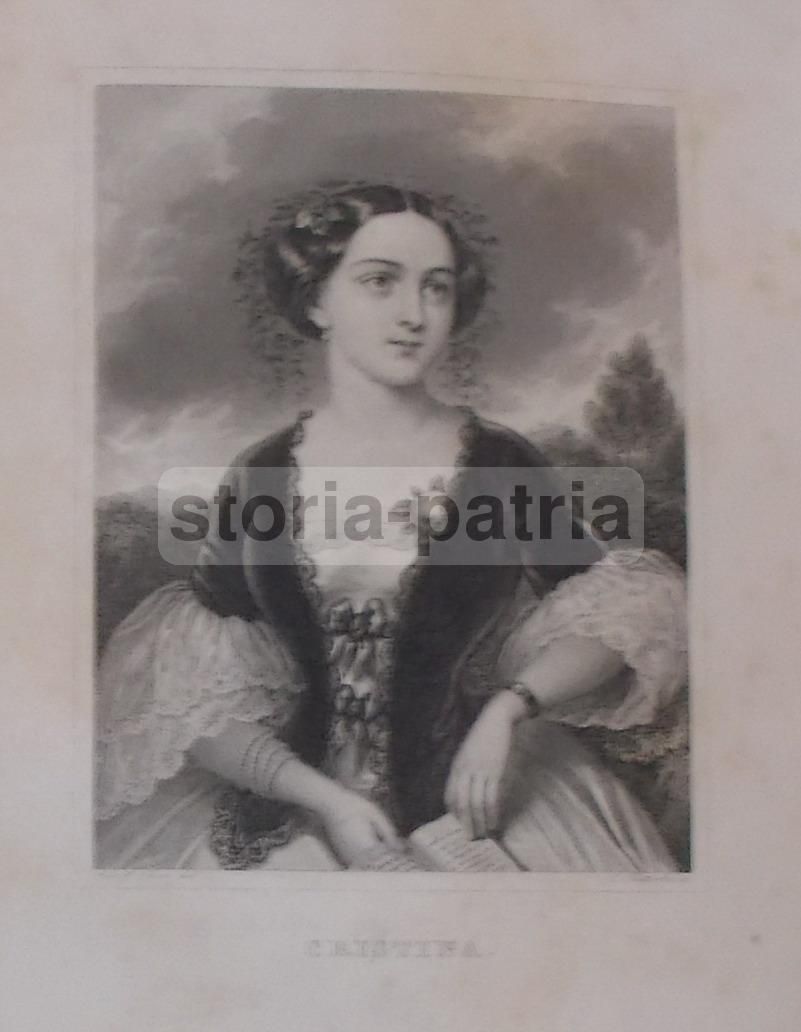 Ritratto Di Giovane Donna Cristina. Incisione Di C. Kotterba Da Adolf Theer, 1859