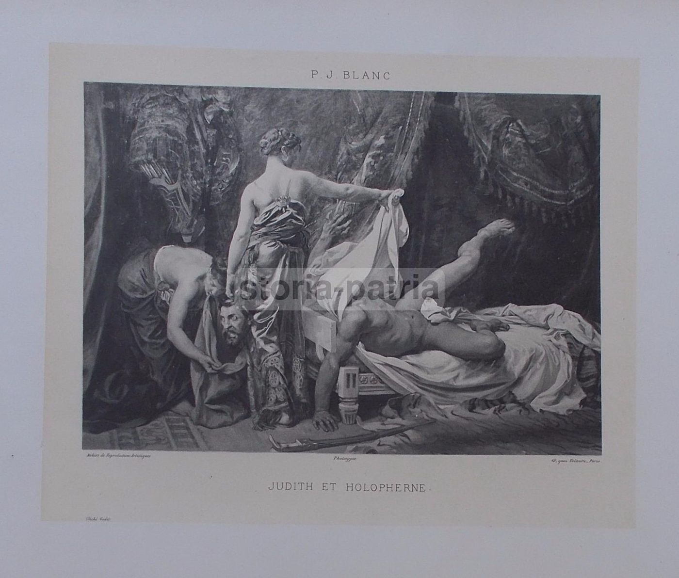 Stampa Antica Giuditta E Oloferne P.J. Blanc Fototipia 800