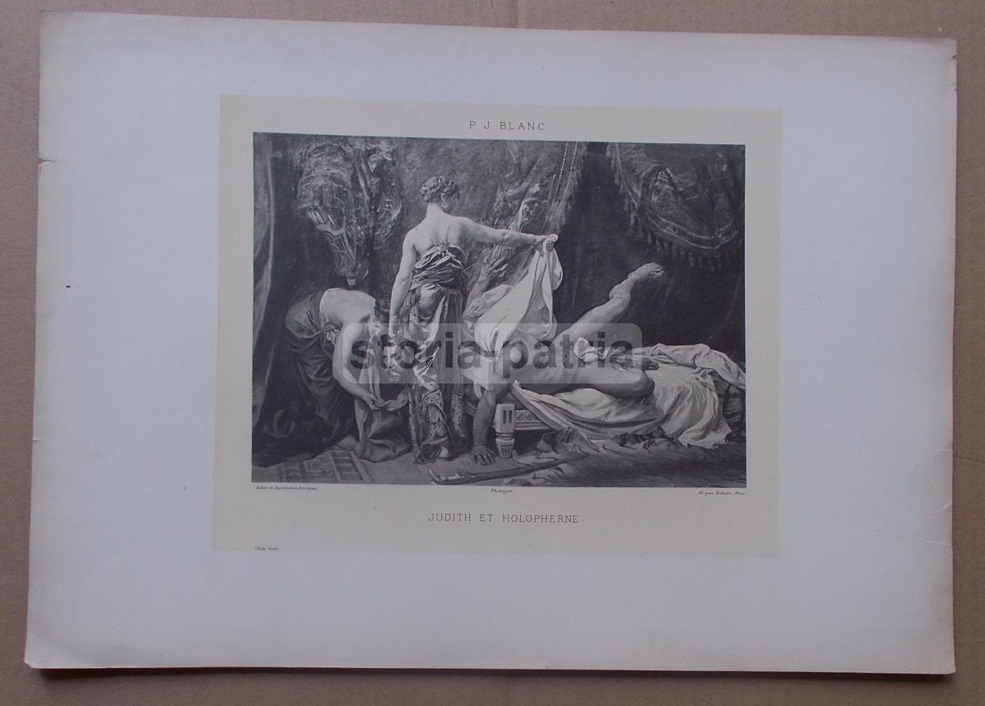 Stampa Antica Giuditta E Oloferne P.J. Blanc Fototipia 800