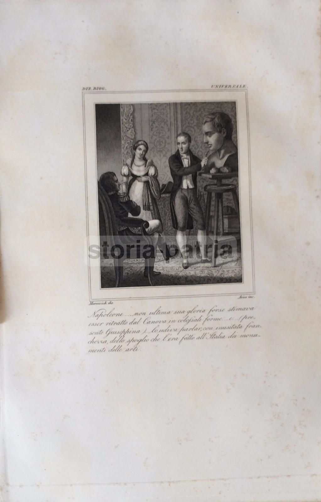 Incisione Antonio Canova, Napoleone E Giuseppina, Avico E Marcovich, 1840 Circa