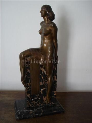 Scultura In Bronzo Di Antonio De Val, Donna Seminuda, Anni '30, Area Napoletana