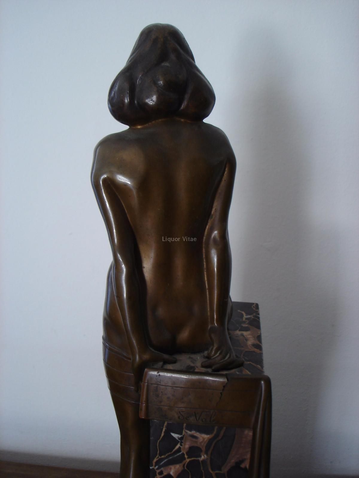 Scultura In Bronzo Di Antonio De Val, Donna Seminuda, Anni '30, Area Napoletana